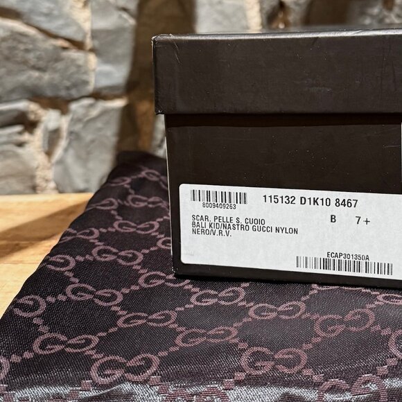 Gucci Black Leather Web Stripe Interlocking GG Pumps - Picture 13 of 13